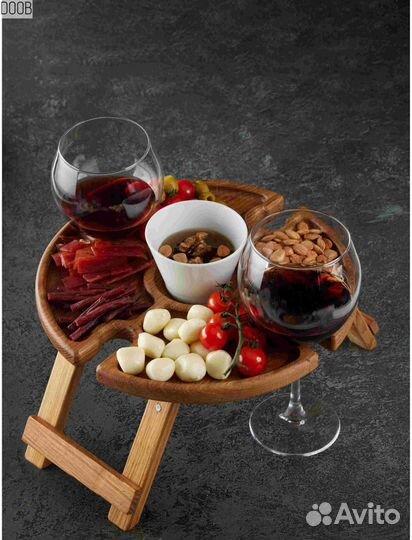 Деревянный столик для 4х бокалов оптом