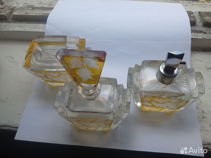 Туалетный набор из хрусталя Богемия Чехия