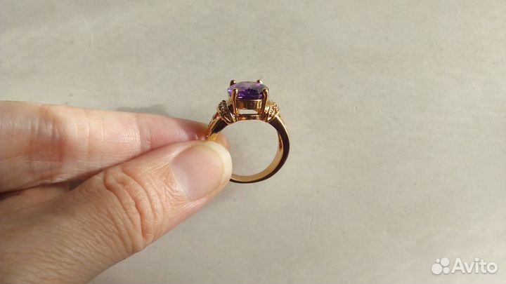 Перстень с аметистом (gold filled)