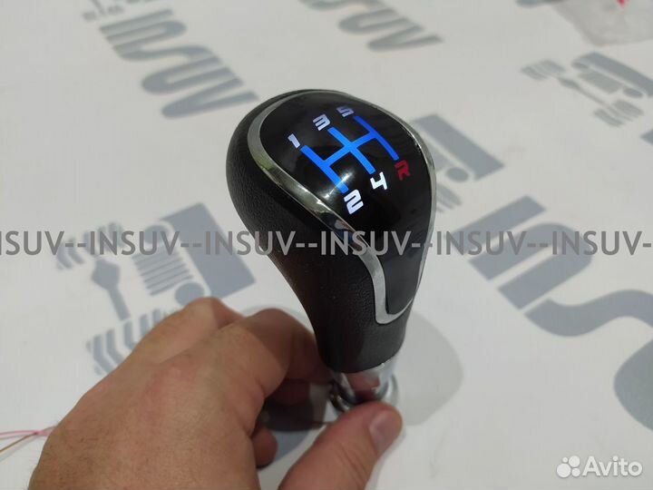 Ручка кпп Led Нива тип веста синий свет+хром