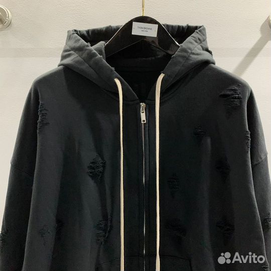 Худи Rick Owens Subhuman Distressed Zip Hoodie