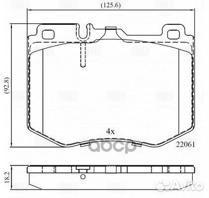 Колодки торм. для а/м Mercedes C (W205) (14) д
