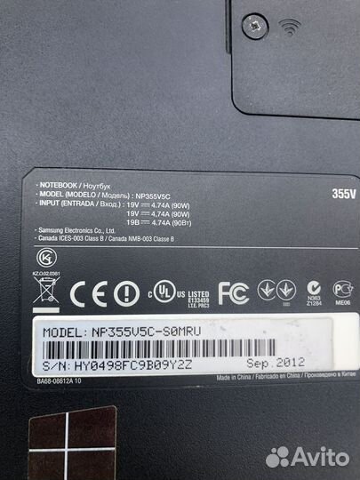 Ноутбук samsung np335v5c