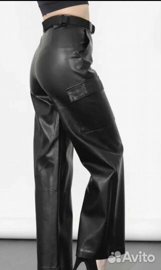 Брюки кожаные новые, размер 28