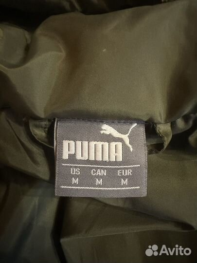 Пуховик puma мужской оливковый M