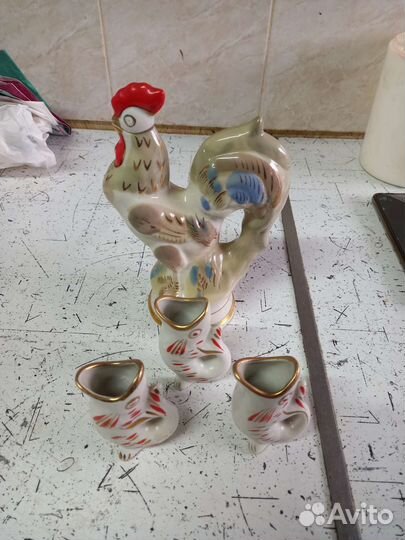 Графин петушок с рыбками