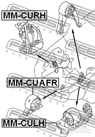 Подушка двигателя передняя AT