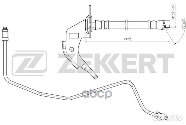 Шланг тормозной задний правый bs-9459 Zekkert