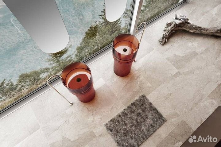 Раковина напольная Abber Kristall AT2701Opal-H прозрачная