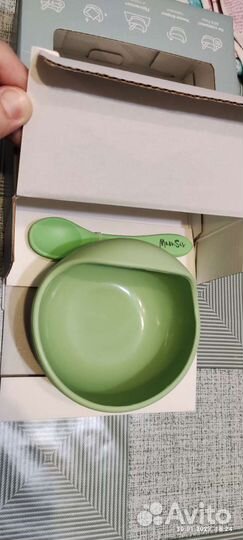 Силиконовая тарелка с ложечкой Mamsis