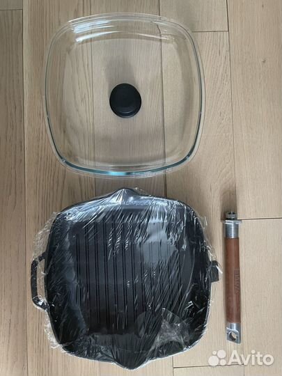 Сковорода литая чугунная гриль