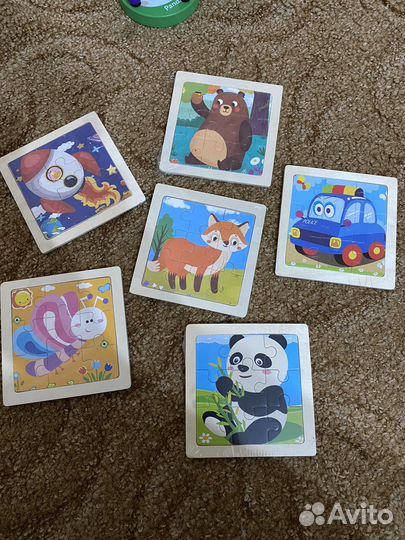 Развивающие игрушки деревянние пазлы посуда