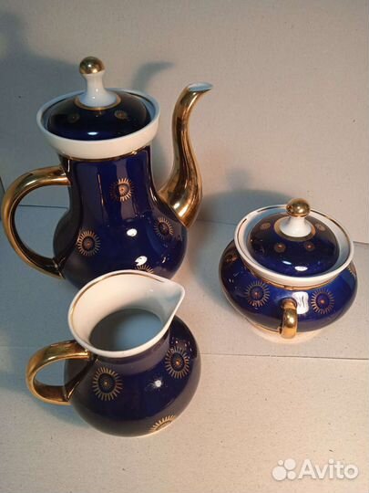 Сервизы кофейный,чайный кобальт СССР