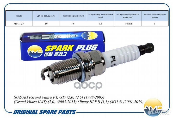 Свеча зажигания (иридий) AMD AMD.PL132 AMD.PL132