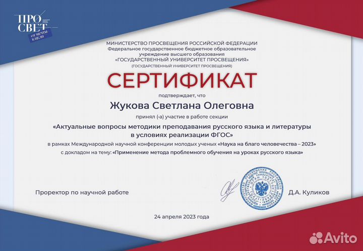 Репетитор по русскому языку и литературе