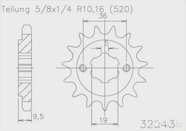 Звезда ведущая 50-32043 13