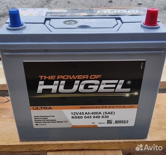 Аккумулятор 45 Ah (400A) Hugel