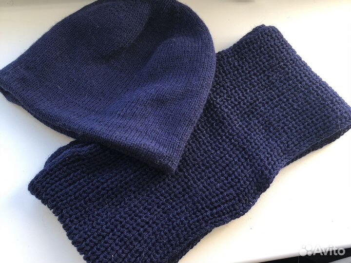 Мужской комплект шарф+шапка р 58-60