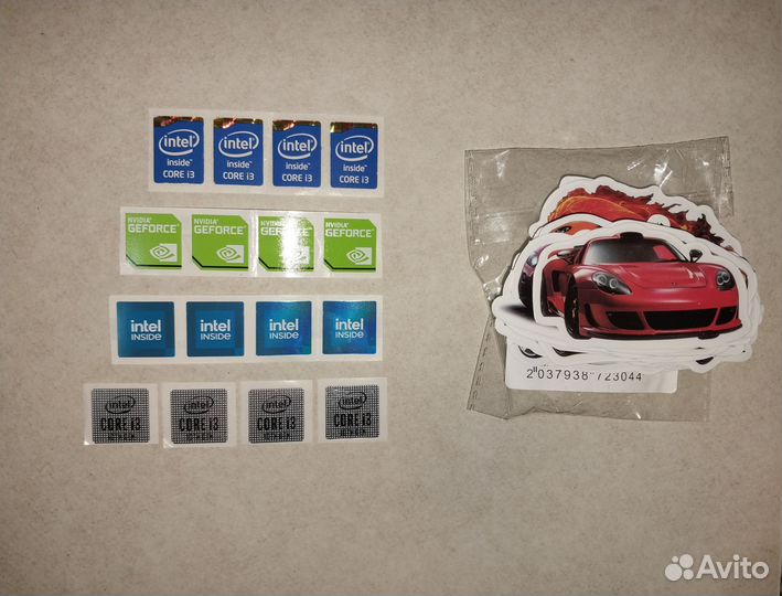 Наклейки Intel Core i3.Nvidia.Автомобили