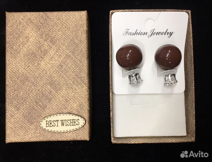 Серьги два комплекта в коробочках Fation Jewerly