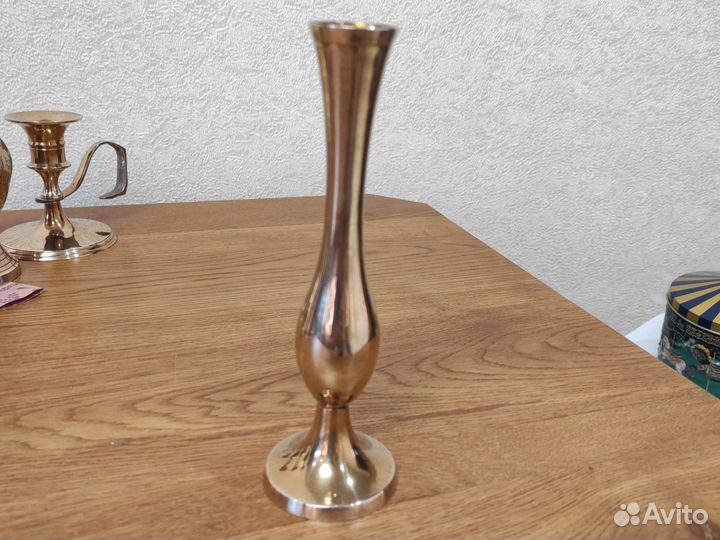 Латунь Индия кувшин, ваза, подсвечник одним лотом