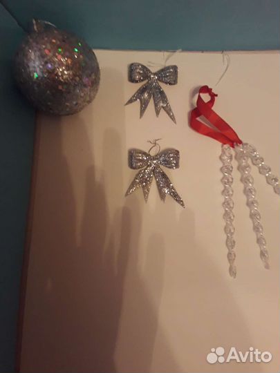Новогодние игрушки IKEA шары стекло,банты,мишура