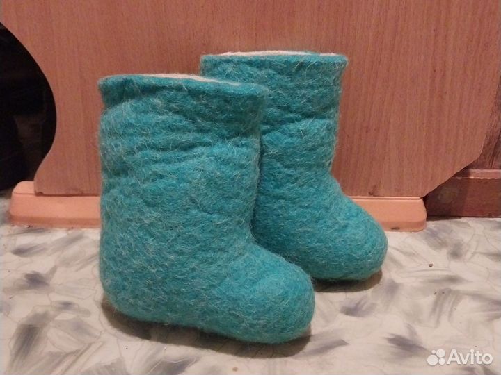 Валенки детские 20-21 размер бирюзовые