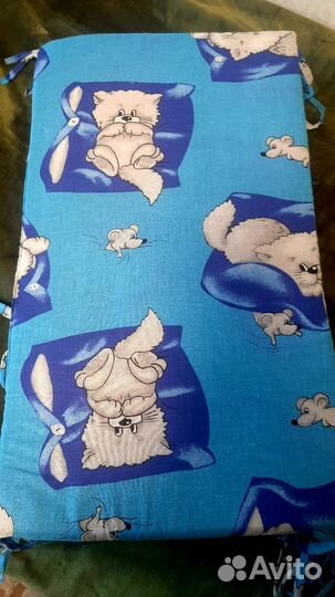 Бортики в кроватку + комплект постельного белья