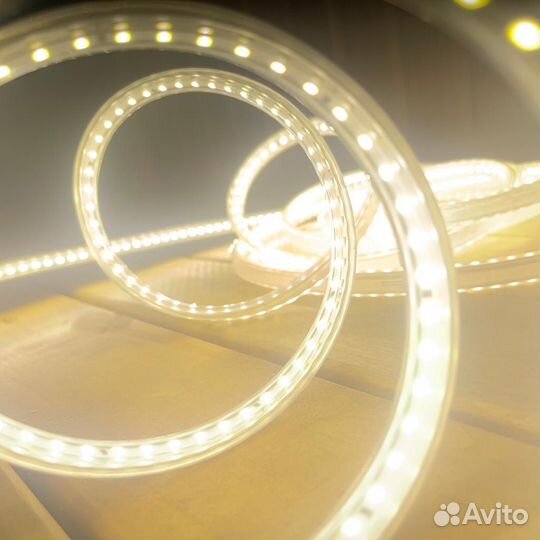 Яркая герметичная LED лента 10 метров 220 В IP68