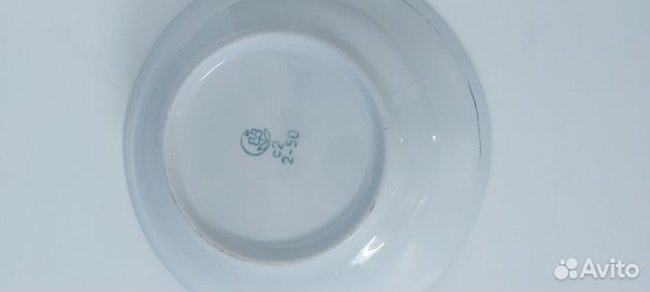 Набор суповых тарелок фарфор СССР кобальт-золото