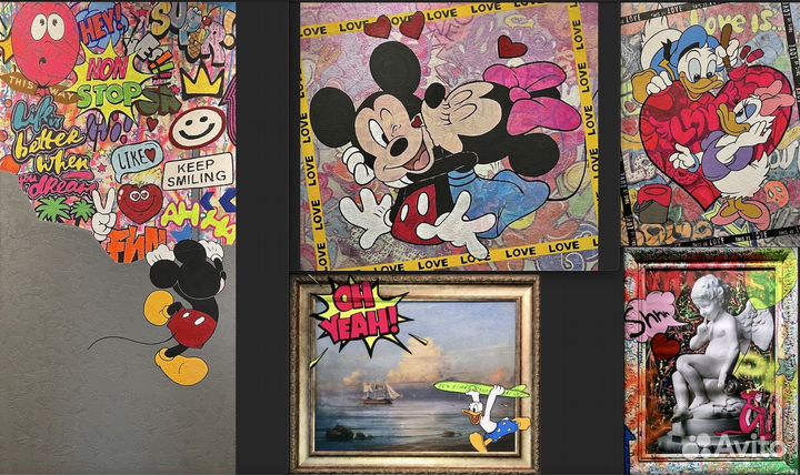 Современная большая картина Граффити Поп Арт акрил