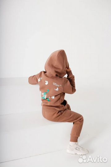 Jordan Air теплый костюм коричневый