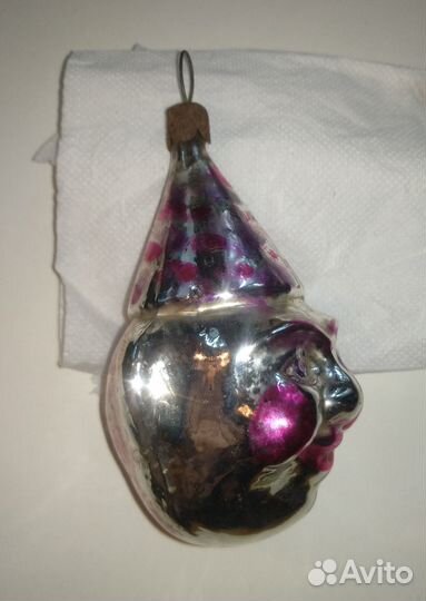 Елочные игрушки клоун голова ёлочная подвеска