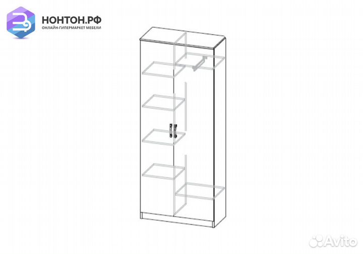 Шкаф двухстворчатый Рио 1 дуб делано / белый с фот