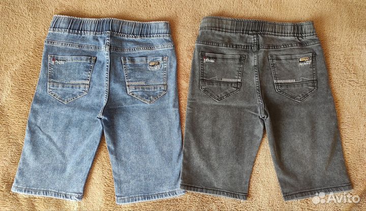 Шорты джинсовые на резинке, на мальчика р. 152-158