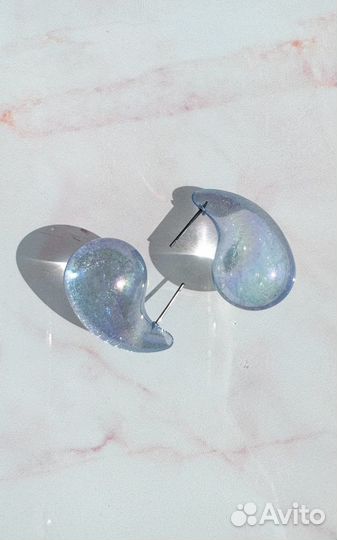 Голубые серьги-капельки