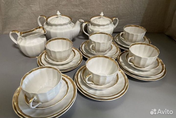 Набор посуды СССР костяной фарфор полный
