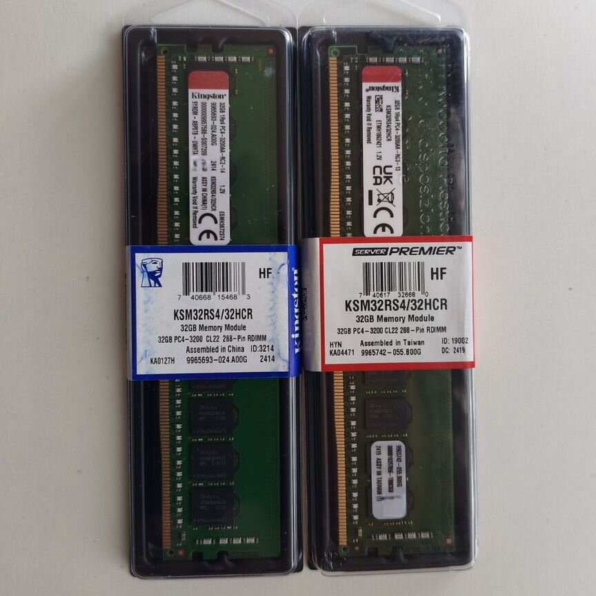 [PC4-3200AA-RC3-13] Новые 32 3200 1rx4 Rdimm Kingston Hcr, Склад 22 Шт Pc4-3200aa-Rc3-13
