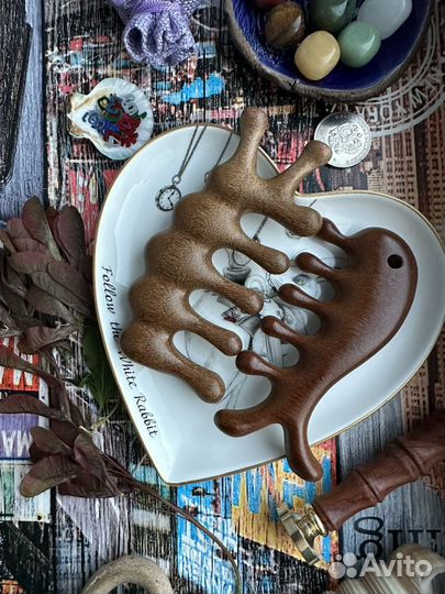 Массажный гребень расческа (дерево)