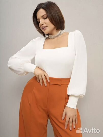 Блузка с рукавами фонарь 46-48 размер