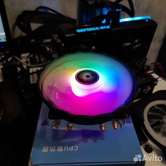 Кулер (башня горизонт) для процессора пк 130W RGB