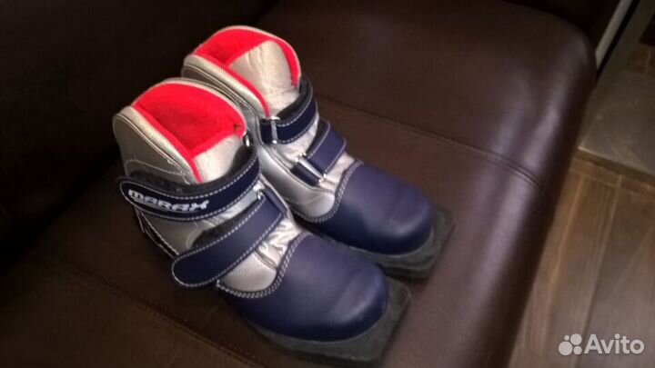Ботинки детские лыжные на липучках размер 34