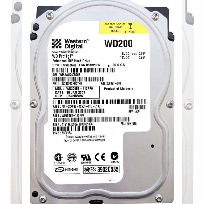 [WD200EB] Жесткий Диск Western Digital 20gb 5400 Ide Wd200eb
