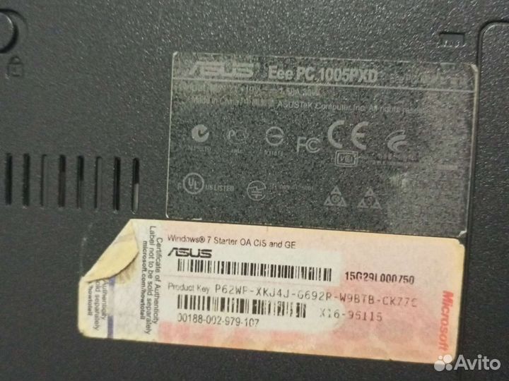 Нетбук asus eee pc 1005pxd