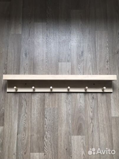 Полка вешалка IKEA деревянная с крючками