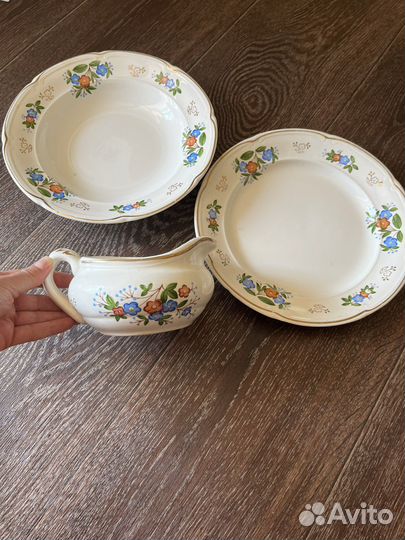 Тарелка,соусник зик,цветы