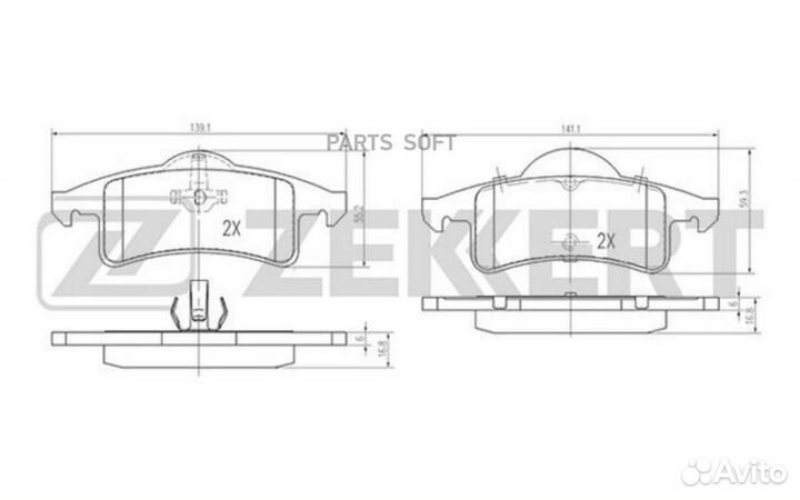 Колодки торм. диск. задн. Jeep Cherokee II 95- Gra