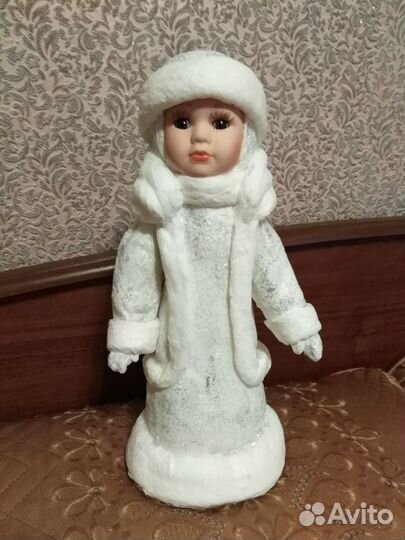 Снегурочка ватная, ручная работа