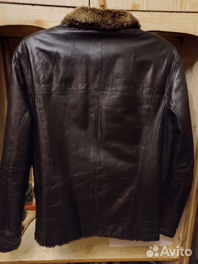 Бренд.Кожаная куртка мужская 48 50 с мехом
