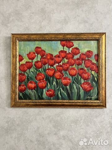 Картина Чернышов А.Я «Тюльпаны» 2013 г 70*55 см